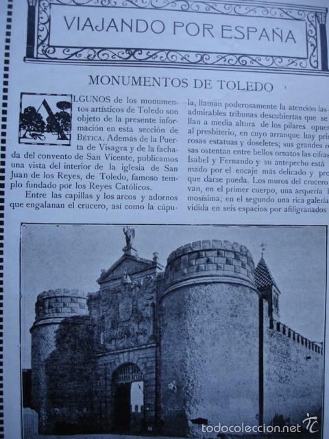 Libros antiguos: MONUMENTOS DE TOLEDO 4 PG.A&Ntilde;O 1914 - Foto 1