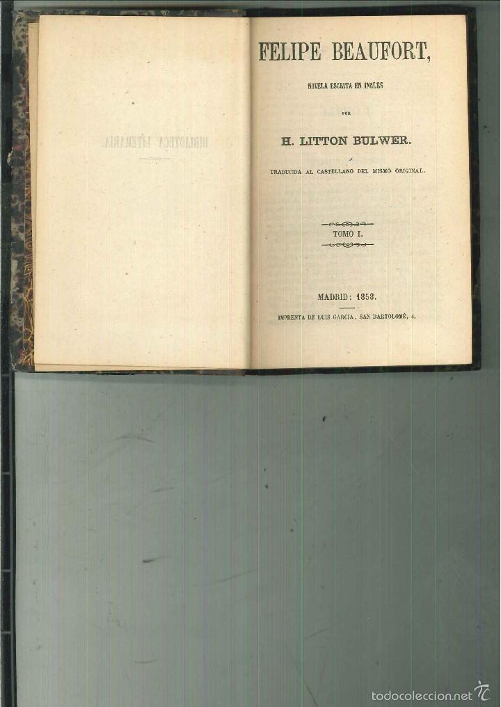 Libros antiguos: FELIPE BEAUFORT. H. Litton Bulwer - Foto 1