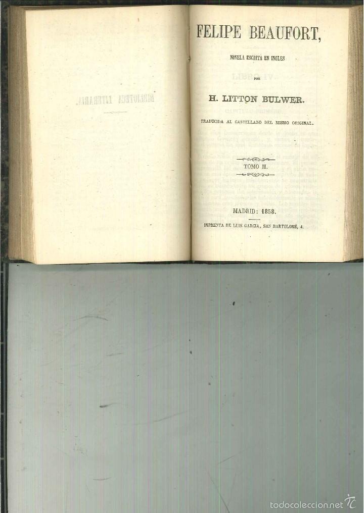 Libros antiguos: FELIPE BEAUFORT. H. Litton Bulwer - Foto 2
