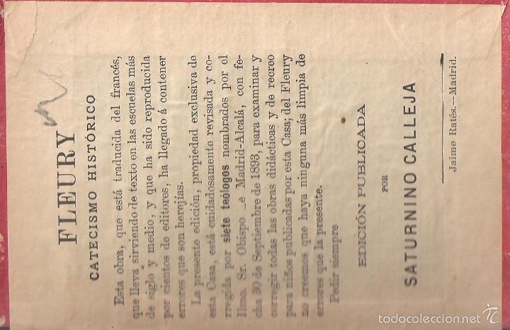 Libros antiguos: CATECISMO HISTORICO DEL A&Ntilde;O 1893 - Foto 4