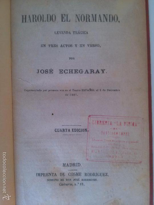 Libros antiguos: Haroldo. El Normando. Jose Echegaray - Foto 1