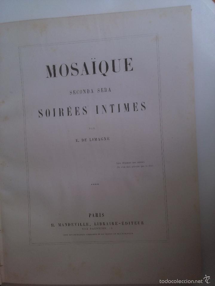 Libros antiguos: Mosaique seconda sera Soirees intimes. E. Limagne. - Foto 1