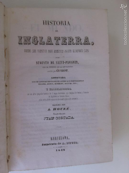 Libros antiguos: Historia de Inglaterra. Augusto de Saint-Prosper - Foto 1