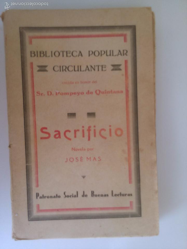 Libros antiguos: Sacrificio. Jose Mas - Foto 1