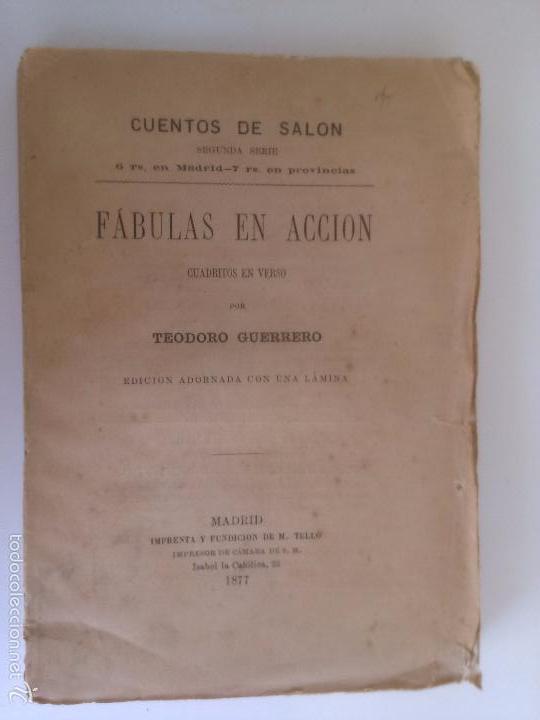 Libros antiguos: Fabulas en accion. Teodoro Guerrero - Foto 1
