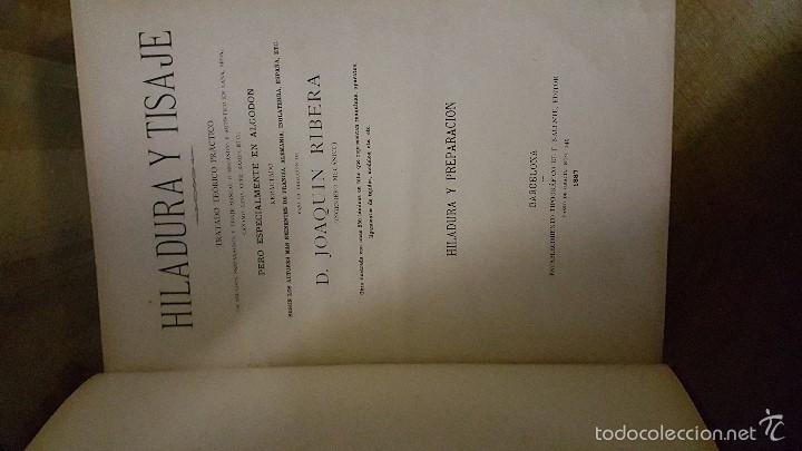 Libros antiguos: HILATURA Y TISAJE 1887 - Foto 2