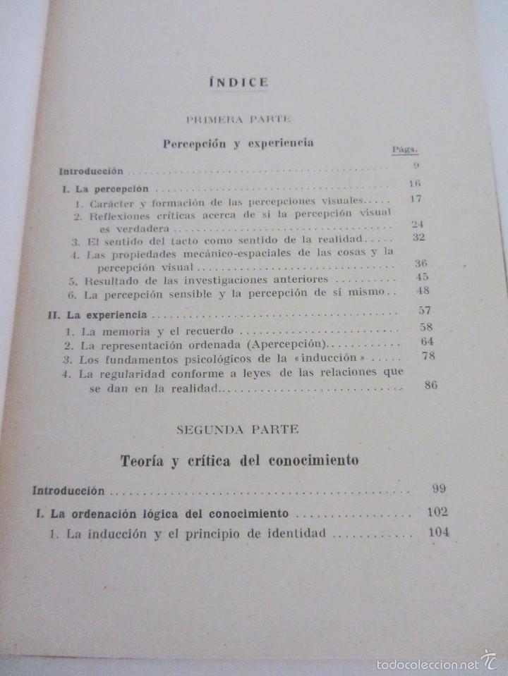 Libros antiguos: MAX WENTSCHER : TEOR&Iacute;A DEL CONOCIMIENTO (LABOR, 1927) - Foto 3