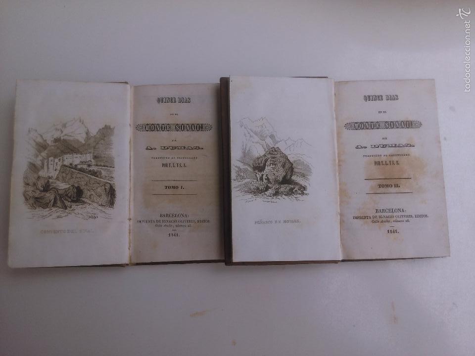 Libros antiguos: Quince dias en el monte Sinai. A. Dumas (2 Tomos) - Foto 1