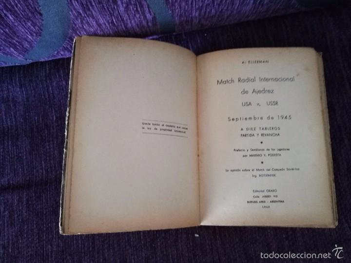 Libros antiguos: MATCH RADIAL INTL DE AJEDREZ, E.E. U.U , UNION SOVIETICA, ARNOLDO ELLERMAN 1945 - Foto 2