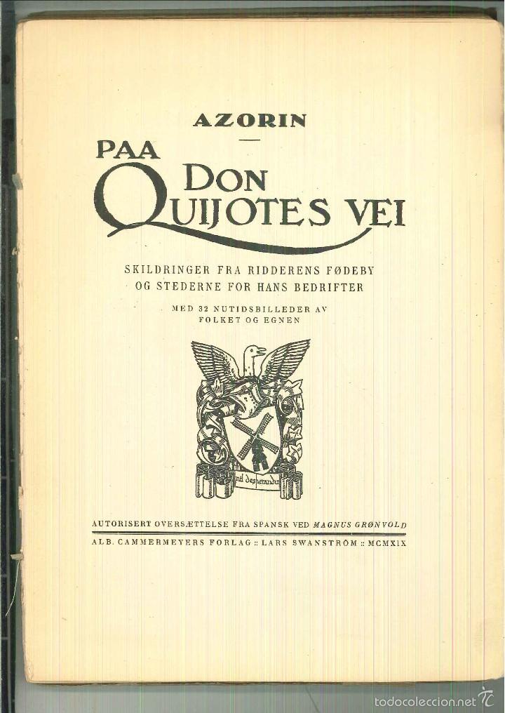 Libros antiguos: PAA DON QUIJOTES VEI. Azor&iacute;n - Foto 2