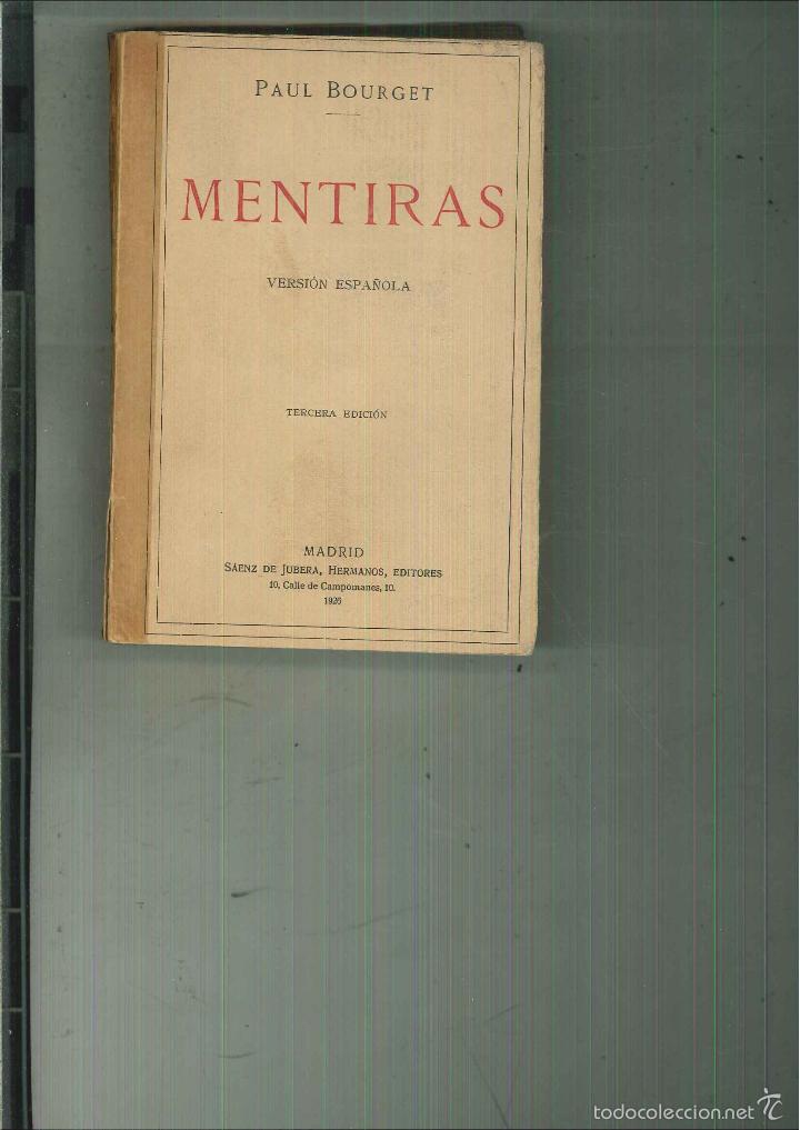 Libros antiguos: MENTIRAS. Paul Bourget - Foto 1