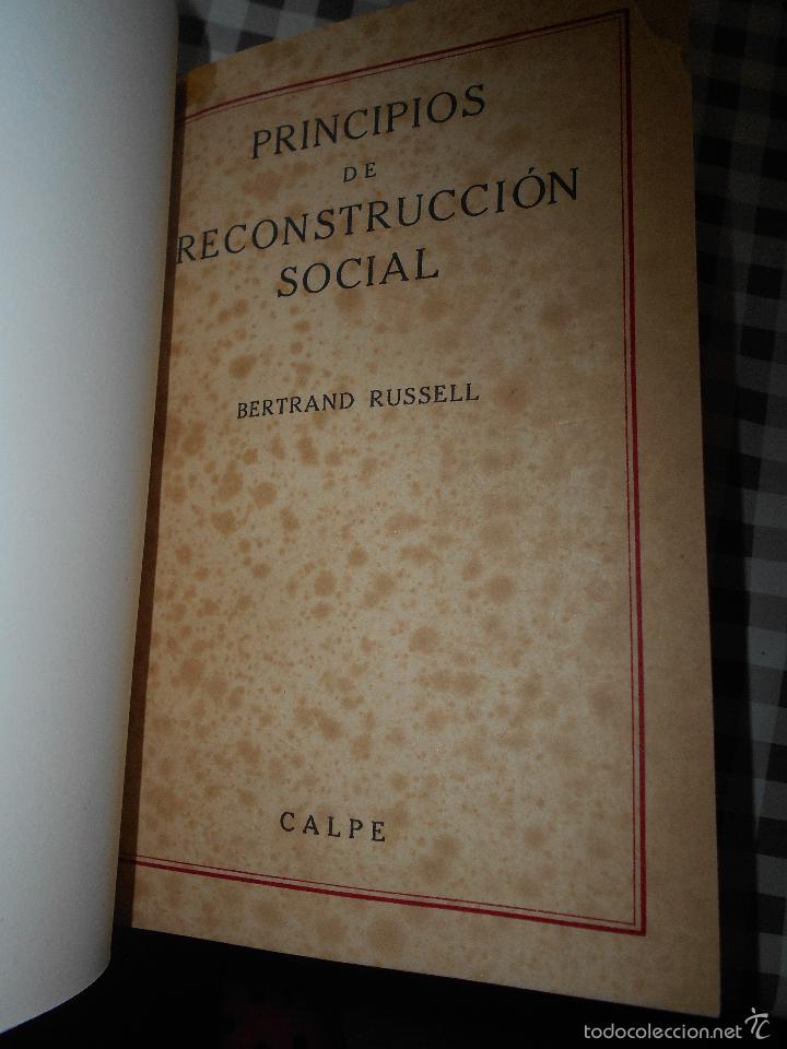 Libros antiguos: PRINCIPIOS DE RECONSTRUCCION SOCIAL, Bertand Russel - Foto 3