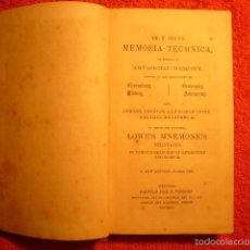 Libros antiguos: DR. R. GREY: - MEMORIA TECHNICA, OR A METHOD OF ARTIFICIAL MEMORY... - (OXFORD, 1865)