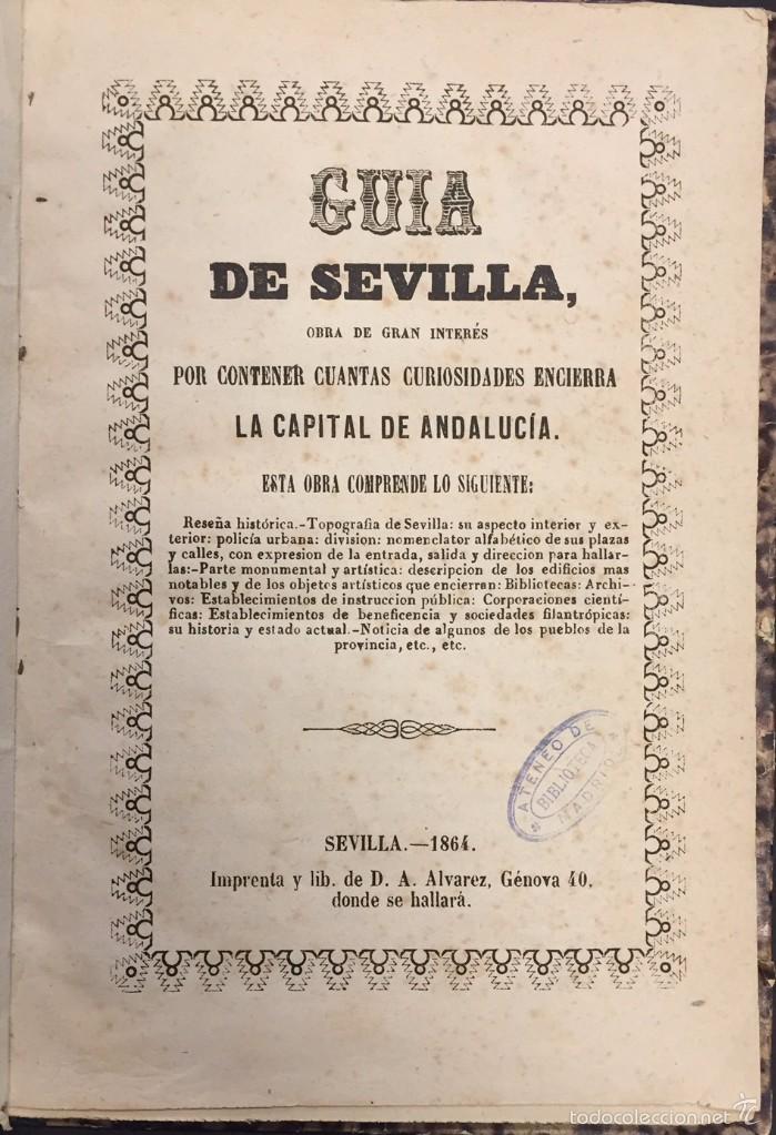 Libros antiguos: GUIA DE SEVILLA.  1864 - Foto 1