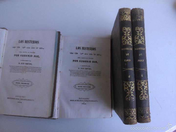 Libros antiguos: Los misterios de Paris. Eugenio Sue. (4 Tomos) - Foto 1