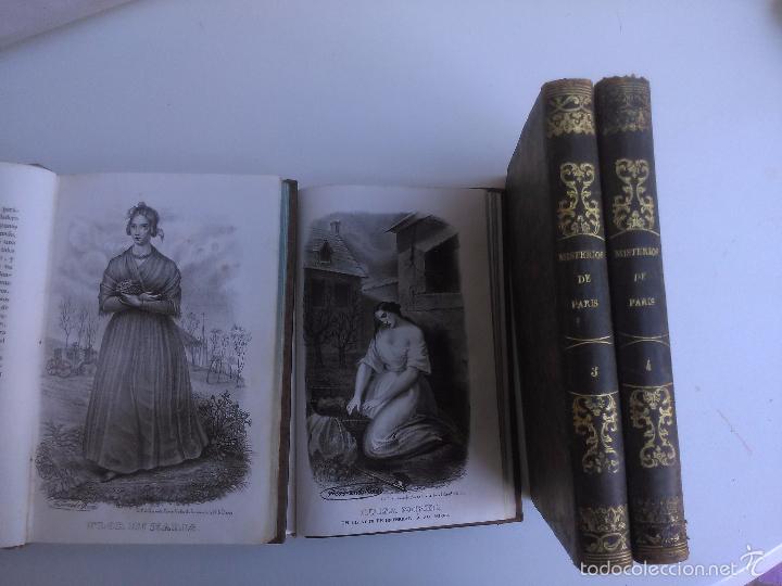Libros antiguos: Los misterios de Paris. Eugenio Sue. (4 Tomos) - Foto 2