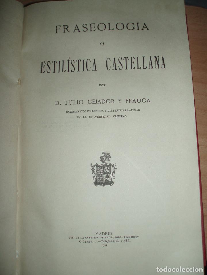 Libros antiguos: Fraseolog&iacute;a de Julio Cejador - Foto 2