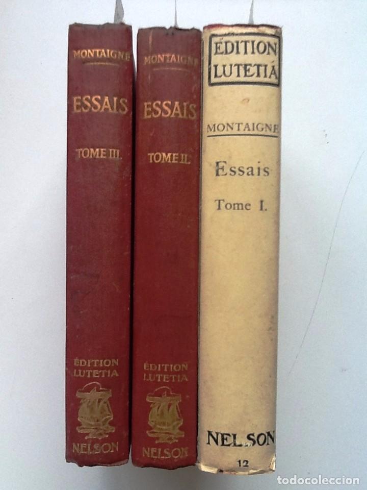 Libros antiguos: ESSAIS.1933 MONTAIGNE. 3 VOL. OBRA COMPLETA - Foto 1