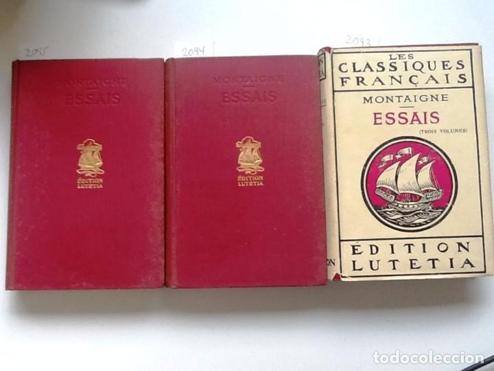 Libros antiguos: ESSAIS.1933 MONTAIGNE. 3 VOL. OBRA COMPLETA - Foto 2