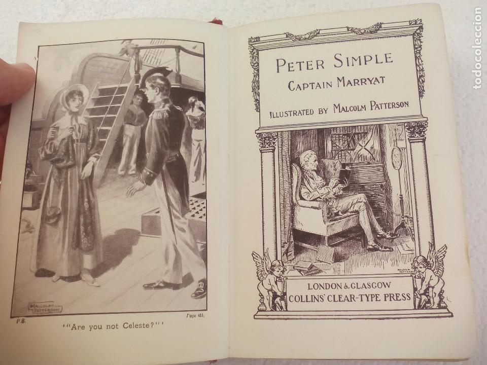 Libros antiguos: Peter Simple. Captain Marryat. Illustrated by Malcom Patterson. Collins Clear Type press - Foto 2