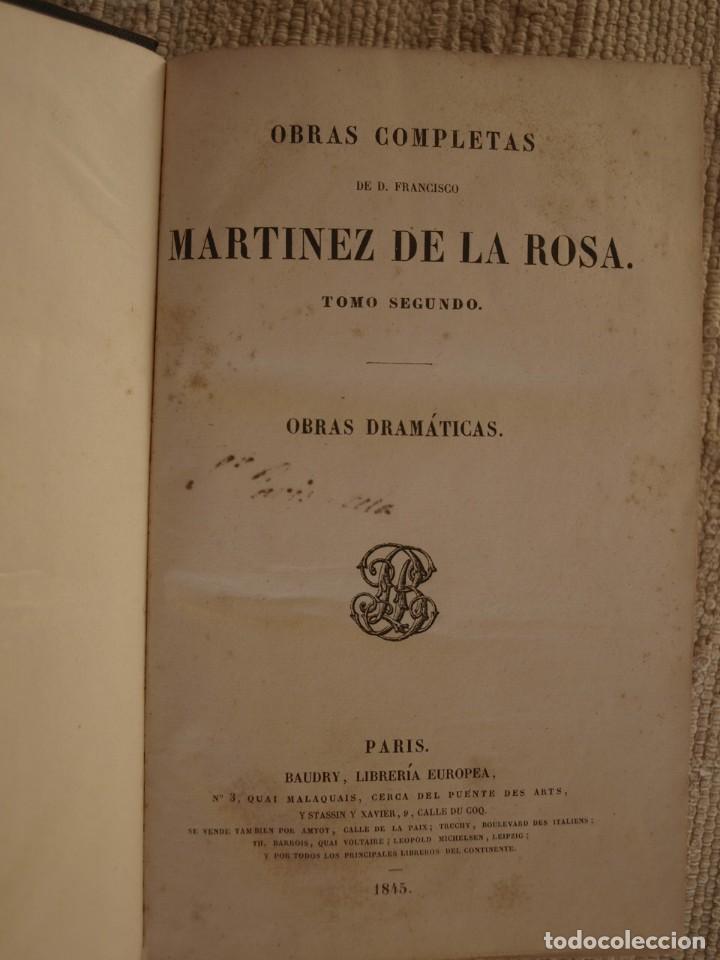 Libros antiguos: Francisco Mart&iacute;nez de La Rosa. Obras Completas. Par&iacute;s, 1845. - Foto 3