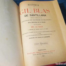 Libros antiguos: HISTORIA DE GIL BLAS DE SANTILLANA CON LAMINAS EN COLOR. TOMO 1 DE 1892