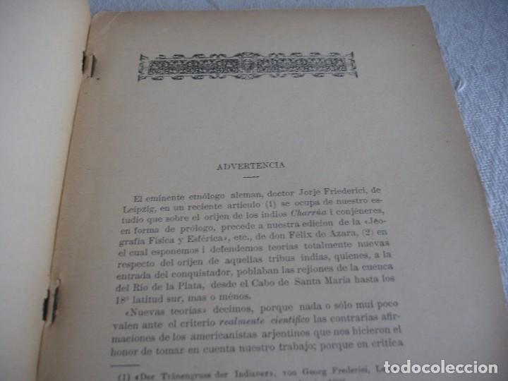 Libros antiguos: (URUGUAY) SOBRE EL ORIJEN DE LOS CHARRUA - Foto 4