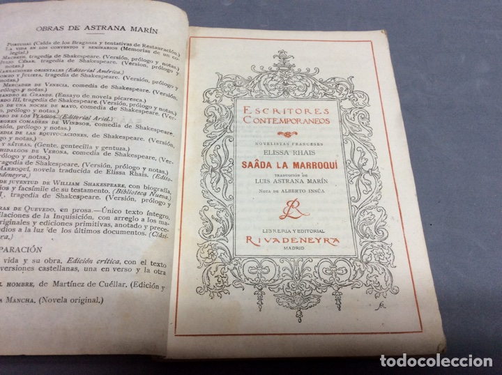 Libros antiguos: SAADA LA MARROQUI / ELISSA RHAIS - Foto 1