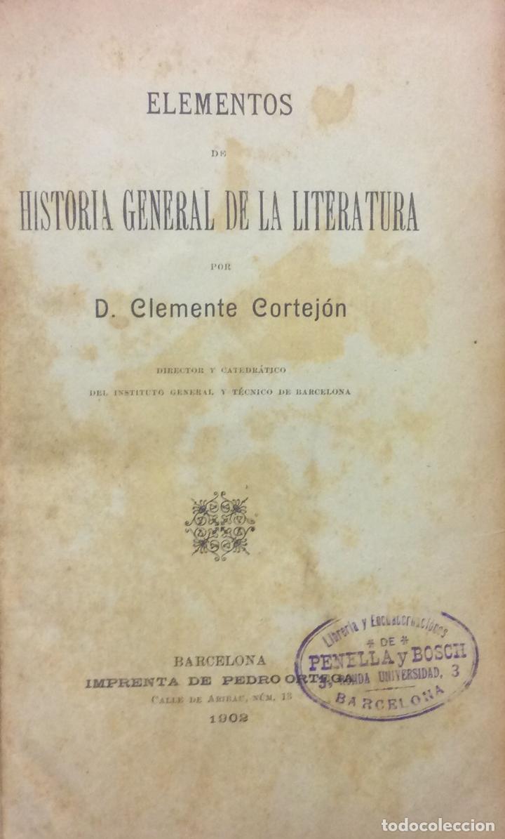 Libros antiguos: HISTORIA GENERAL DE LA LITERATURA. CORTEJ&Oacute;N, Clemente. - Foto 2