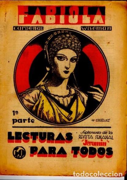 Libros antiguos: FABIOLA - CARDENAL WISEMAN - 1&ordf; PARTE - N&ordm; 65 / JUNIO 1933 - Foto 1