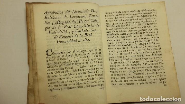 Libros antiguos: Modo y forma de instruir y substanciar las causas criminales. - Foto 2