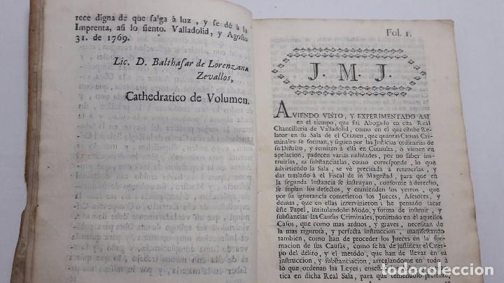 Libros antiguos: Modo y forma de instruir y substanciar las causas criminales. - Foto 3