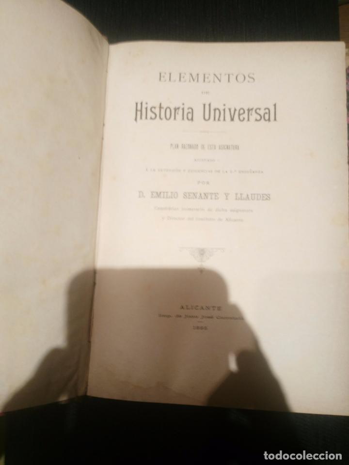 Libros antiguos: Historia universal d.Emilio sentar y llaudes - Foto 1