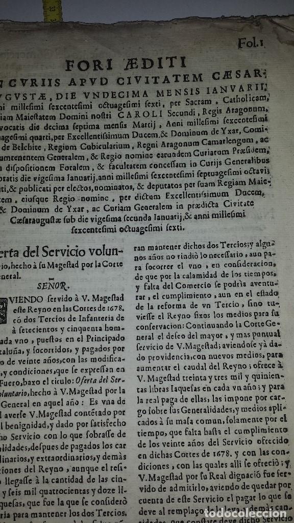 Libros antiguos: FVEROS Y ACTOS DE CORTE DE ARAGON - 1686 - Foto 5