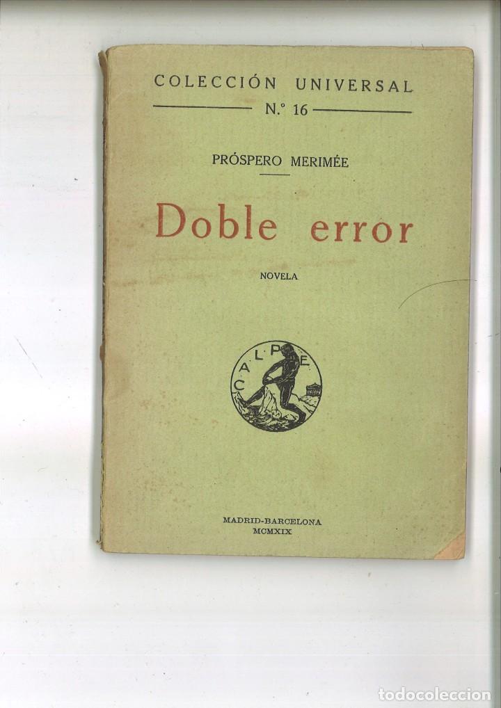 Libros antiguos: DOBLE ERROR. Pr&oacute;spero Merim&eacute;e - Foto 1