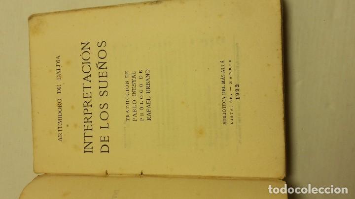 Libros antiguos: INTERPRETACION DE LOS SUE&Ntilde;OS - Foto 2
