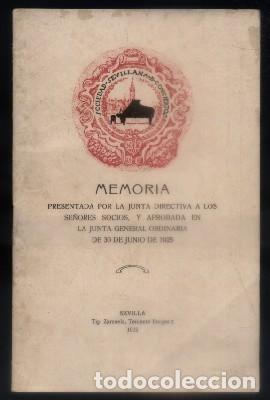 Libros antiguos: MEMORIA 1925. SOCIEDAD SEVILLANA DE CONCIERTOS.  A-LSEV-1254
