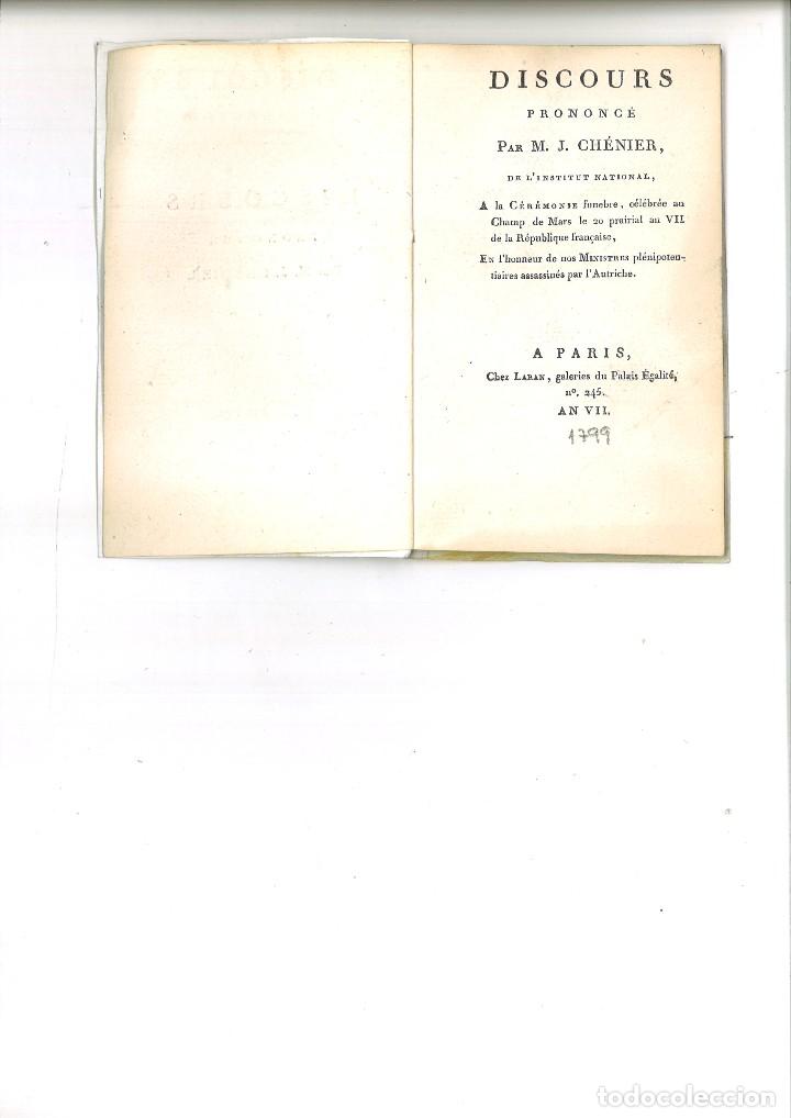 Libros antiguos: DISCOURS PRONONC&Eacute; PAR M. J. CH&Eacute;NIER - Foto 1