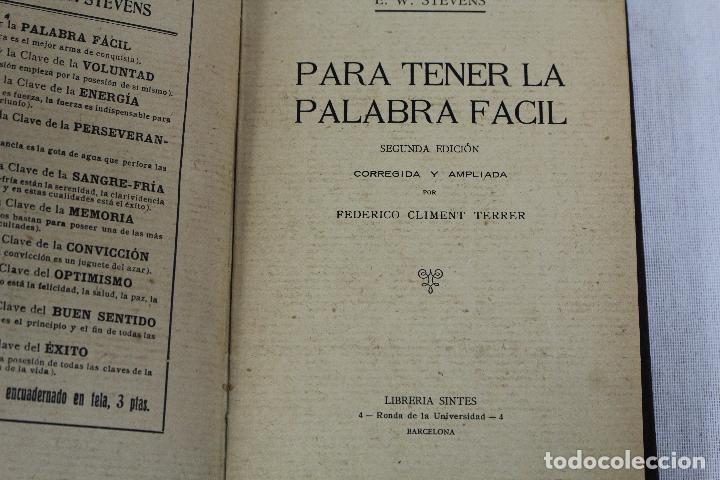 Libros antiguos: PARA TENER LA PALABRA FACIL DR E W STEVENS - Foto 2