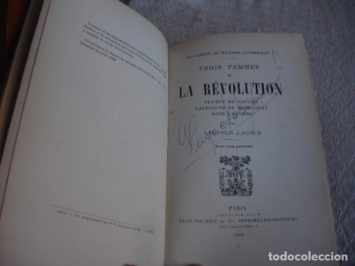 Libros antiguos: Trois femmes de la R&eacute;volution - Foto 4
