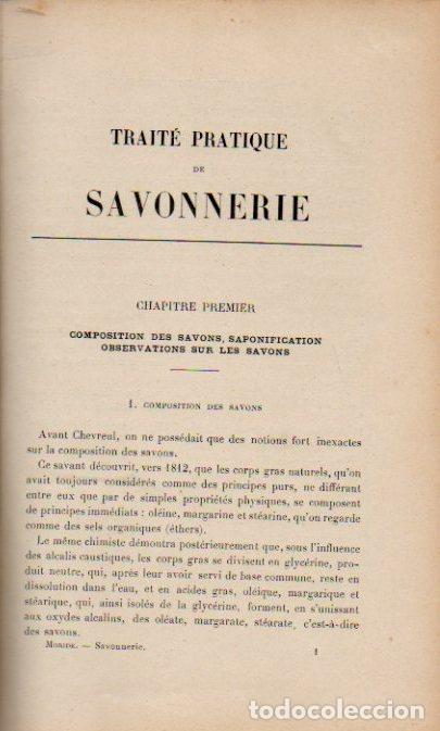 Libros antiguos: TRAIT&Eacute; PRACTIQUE DE SAVONNERIE - &Eacute;DOUARD MORIDE. CH. B&Eacute;RANGER, &Eacute;DITEUR, 1909 - Foto 2