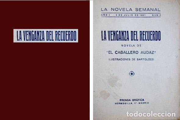 Libros antiguos: CARRETERO, José María, “El Caballero Audaz”. La venganza del recuerdo. 1921.