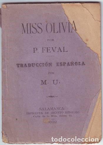 Libros antiguos: FEVAL, PAUL:  MISS OLIVIA. 1892 - Foto 1