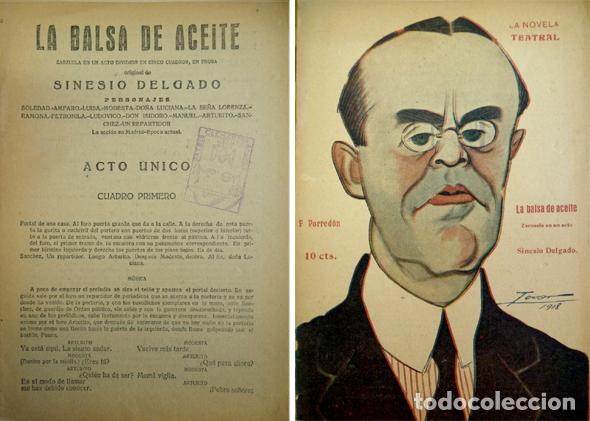 Libros antiguos: DELGADO, Sinesio.  La balsa de aceite.  1918. - Foto 1