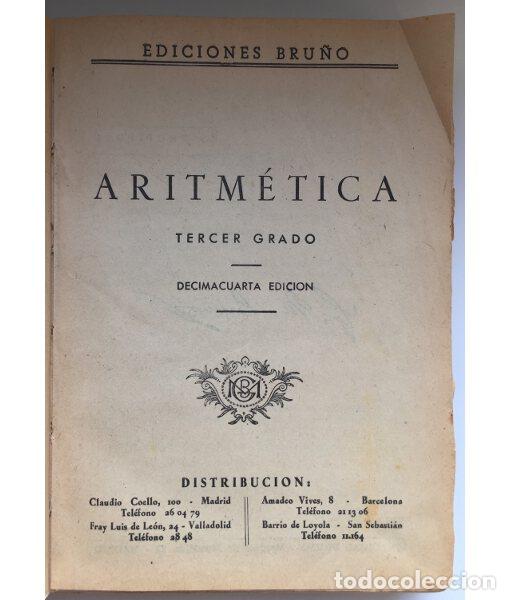Libros antiguos: TRATADO DE ARITM&Eacute;TICA. TERCER GRADO. . Bu&ntilde;o. 1930. - Foto 2