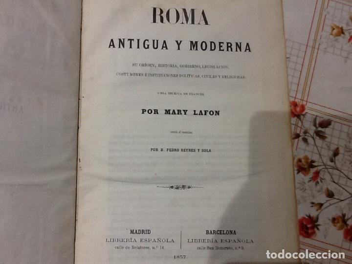 Libros antiguos: Roma Antigua y moderna 1857 - Foto 1