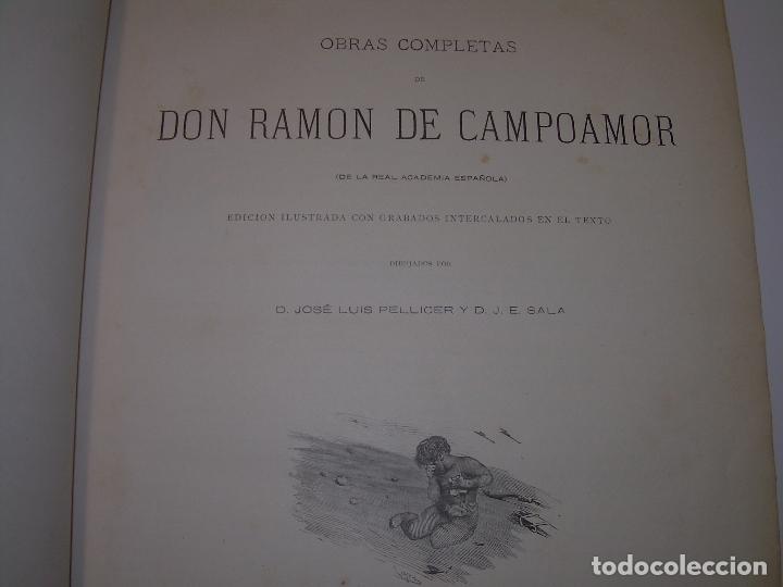Libros antiguos: OBRAS COMPLETAS DE D. RAMON DE CAMPOAMOR.....A&Ntilde;O..1.888 - Foto 2
