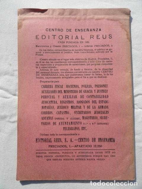 Libros antiguos: LIBRO LIBRITO ANUARIO REUS DEL OPOSITOR. CURSO 1927-28. - Foto 3