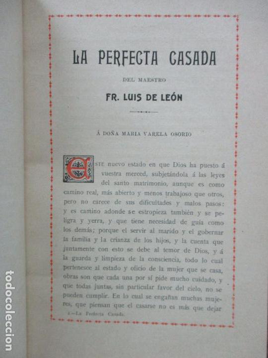 Libros antiguos: LA PERFECTA CASADA. FR. LUIS DE LE&Oacute;N. C. 1900. - Foto 4