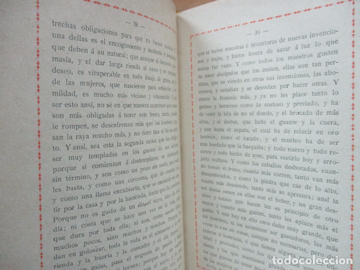 Libros antiguos: LA PERFECTA CASADA. FR. LUIS DE LE&Oacute;N. C. 1900. - Foto 5